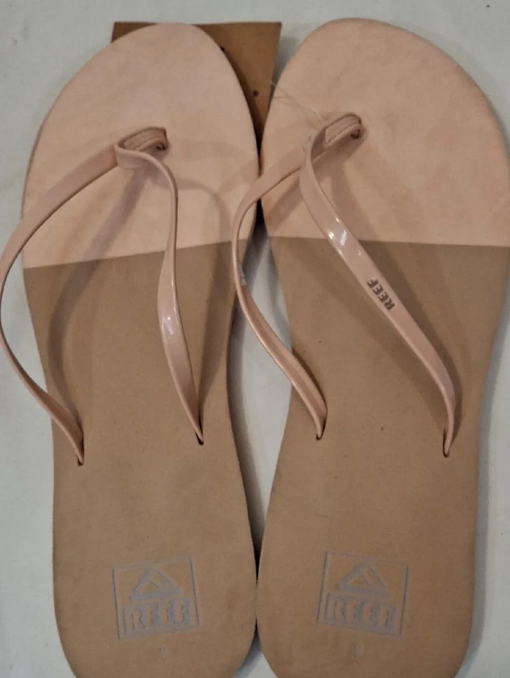 Reef Bliss Toe Dip Blush Pink Glossy Strap Flip Flops. New Wirh Tag